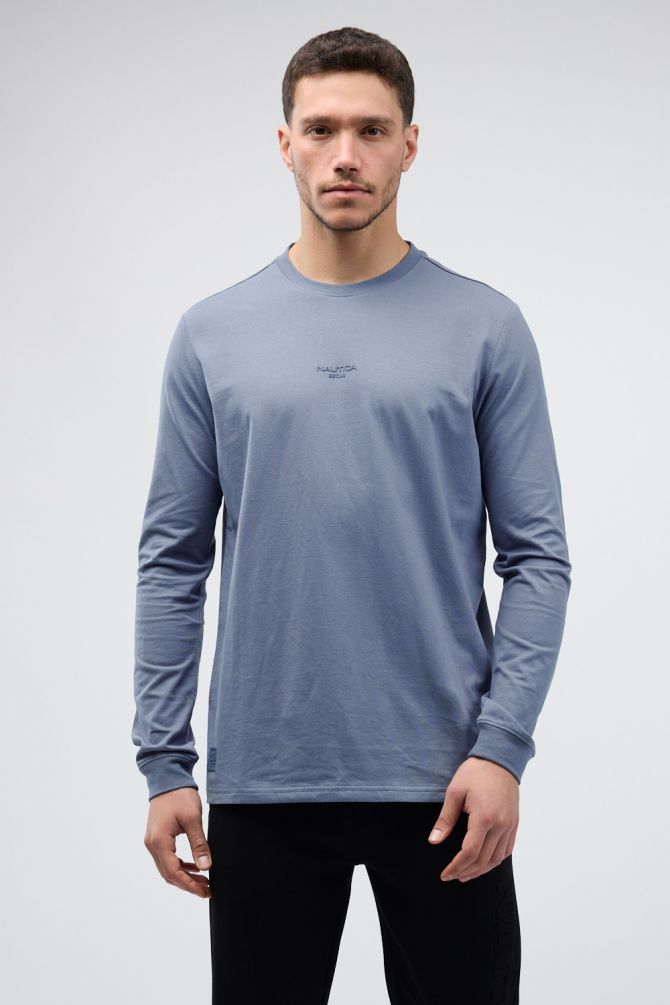 טי שירט ארוכה עם לוגו Nautica תלת ממדי לגברים