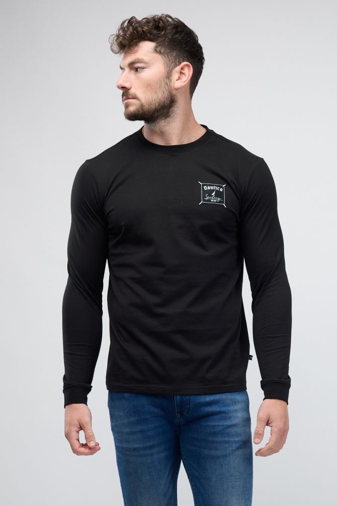 טי שירט ארוכה עם הדפס Nautica לגברים