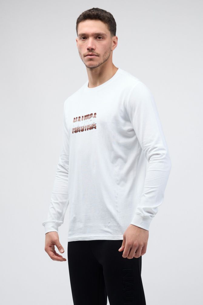 טי שירט ארוכה Nautica עם רקמה לגברים