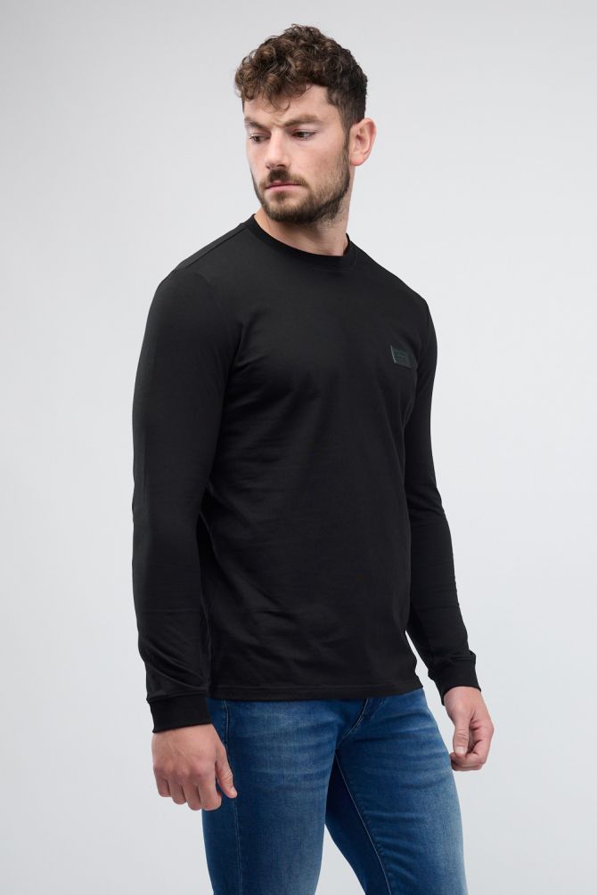 טי שירט ארוכה לגברים עם הדפס Nautica ותווית לוגו בחזה