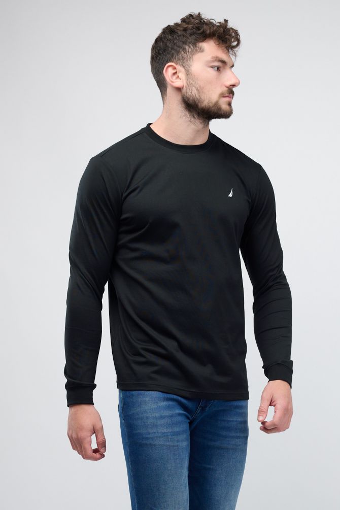 טי שירט ארוכה לגברים עם לוגו Nautica רקום