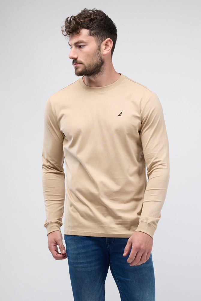 טי שירט ארוכה לגברים עם לוגו Nautica רקום