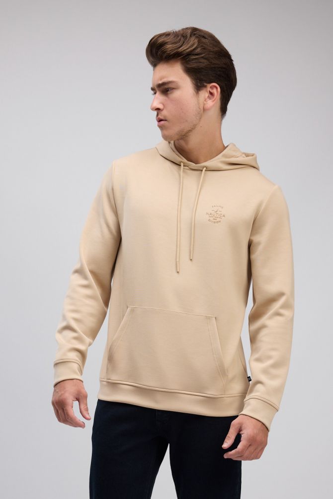 סווטשירט עם קפוצ’ון ולוגו רקום בגב Nautica לגברים