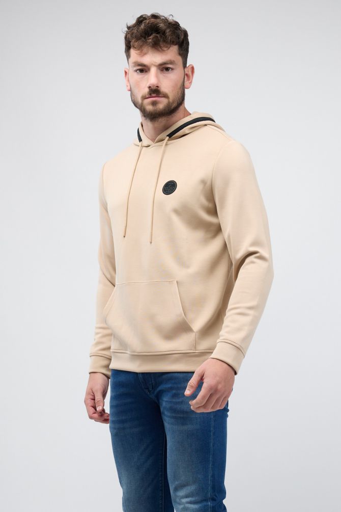 סווטשירט Nautica עם רקמה וקפוצ’ון לגברים