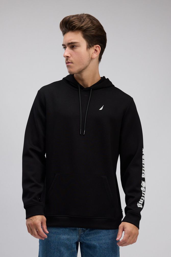 סווטשירט עם קפוצ’ון והדפס בגב Nautica לגברים