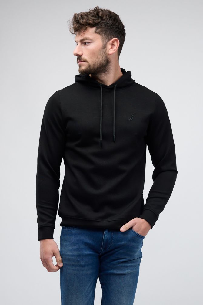 סווטשירט Nautica עם הדפס וקפוצ’ון לגברים