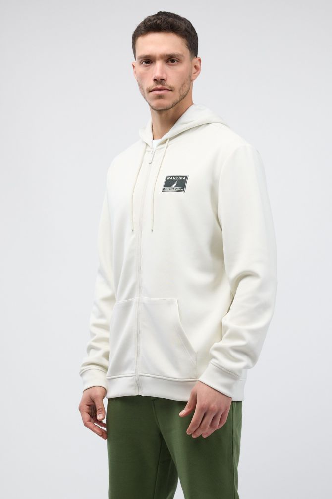 סווטשירט עם רוכסן ולוגו Nautica לגברים