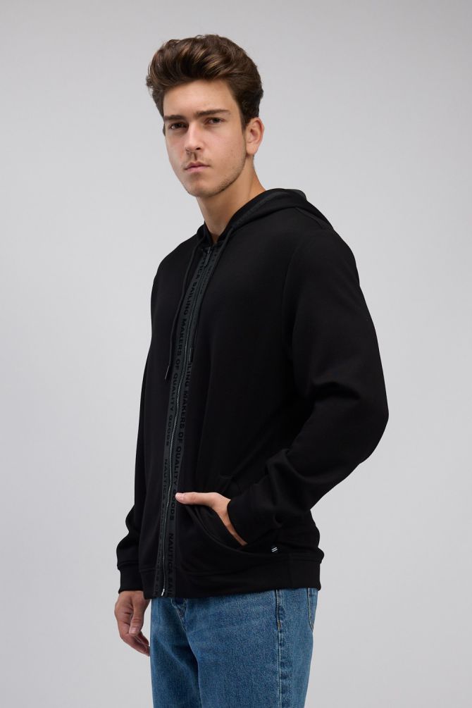 סווטשירט עם קפוצ’ון ורוכסן מלא Nautica לגברים