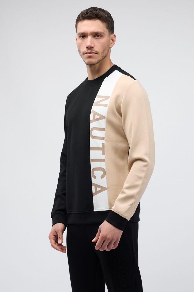 סווטשירט קולור בלוק עם לוגו Nautica לגברים