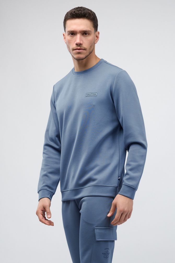 סווטשירט Nautica עם רקמה דו צדדית לגברים