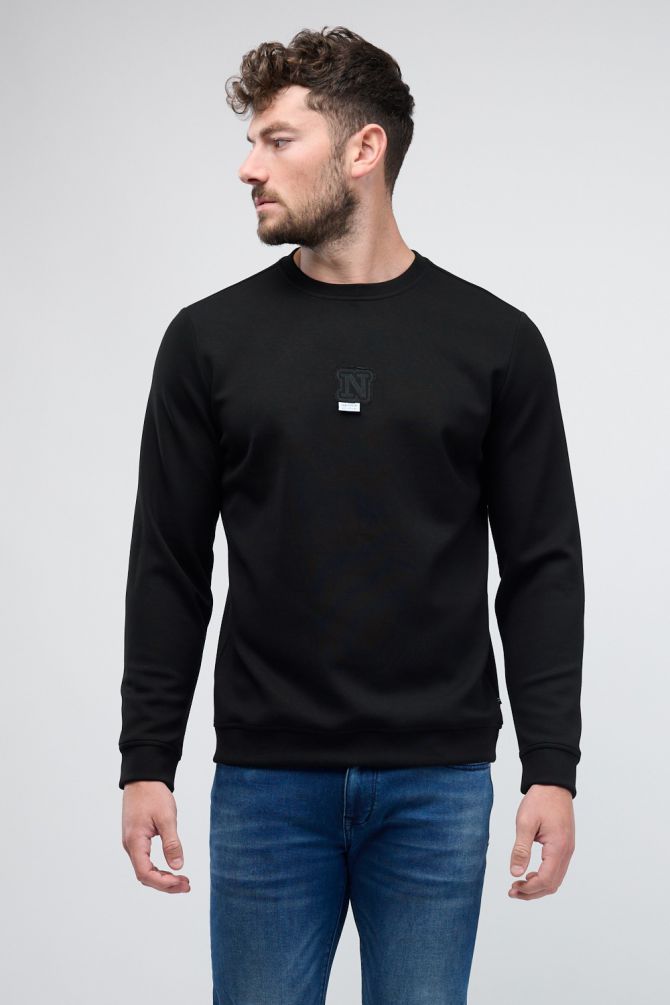 טי שירט ארוכה Nautica עם רקמה דו צדדית לגברים