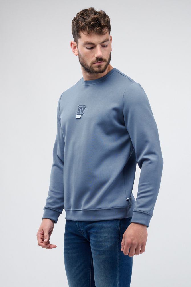 טי שירט ארוכה Nautica עם רקמה דו צדדית לגברים