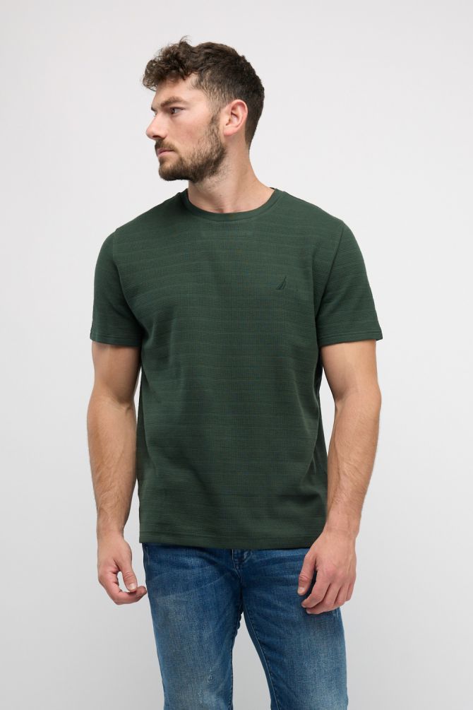 טי שירט בייסיק עם צווארון עגול לגברים