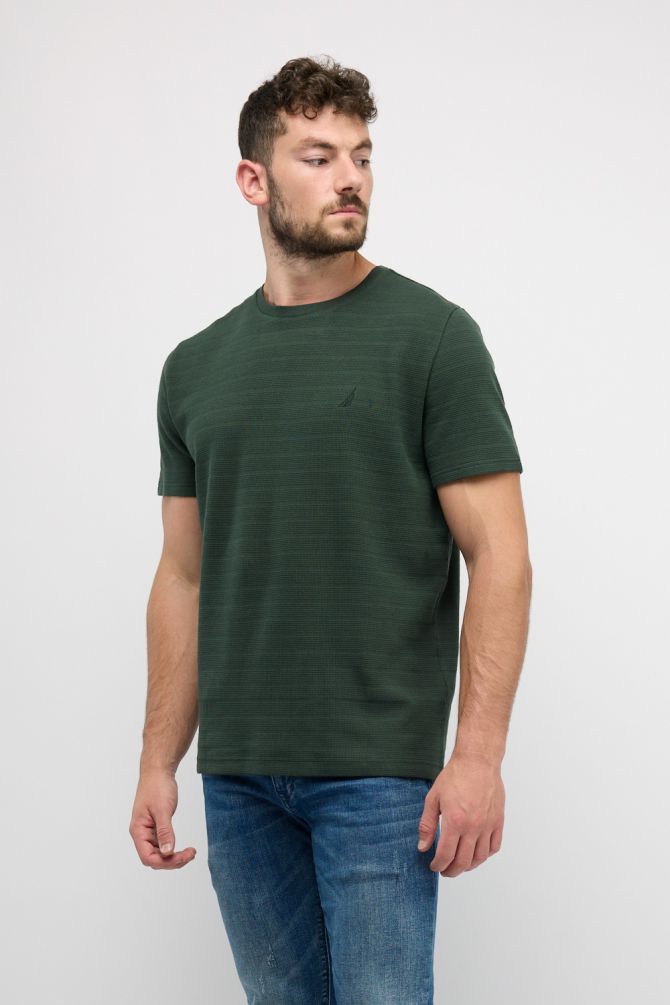 טי שירט בייסיק עם צווארון עגול לגברים