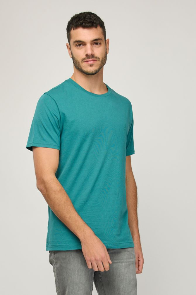 טי שירט קצרה עם לוגו Nautica רקום לגברים