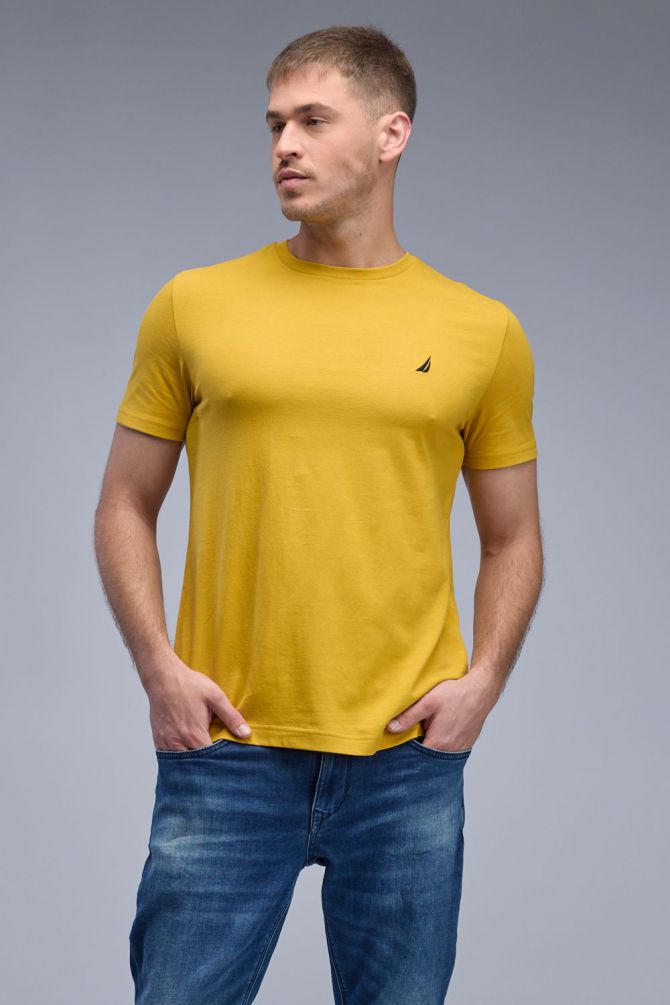 טי שירט קצרה עם לוגו Nautica רקום לגברים