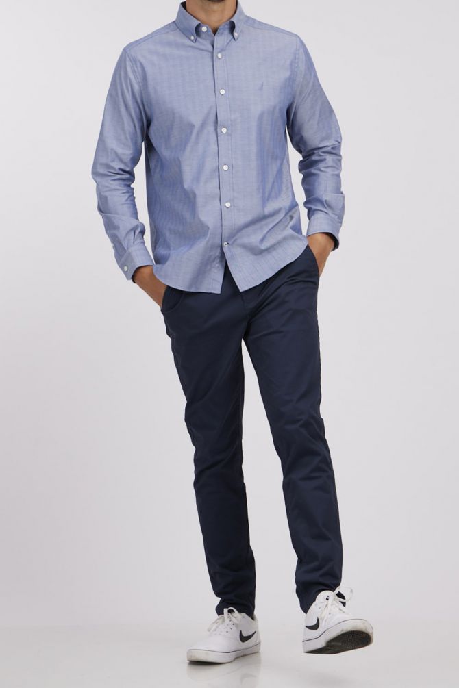 חולצה מכופתרת חלקה CLASSIC FIT