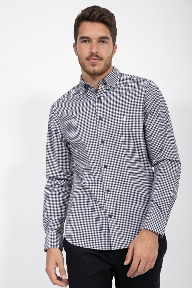 חולצה מכופתרת TAILORED FIT בהדפס משבצות
