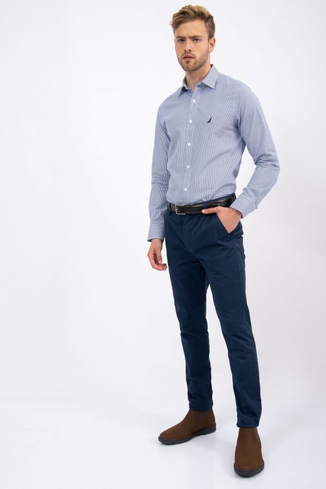 חולצה מכופתרת TAILORED FIT בהדפס פסים