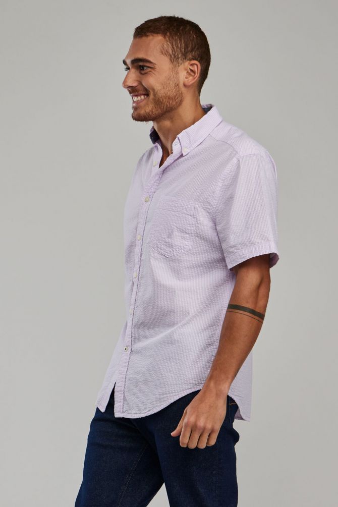 חולצה מכופתרת עם שרוולים קצרים ולוגו Nautica לגברים