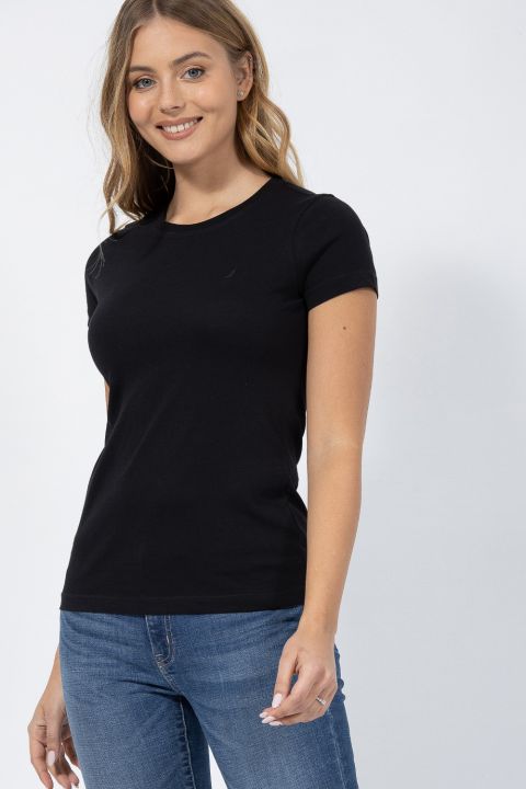 טי שירט עם מפתח צוואר עגול