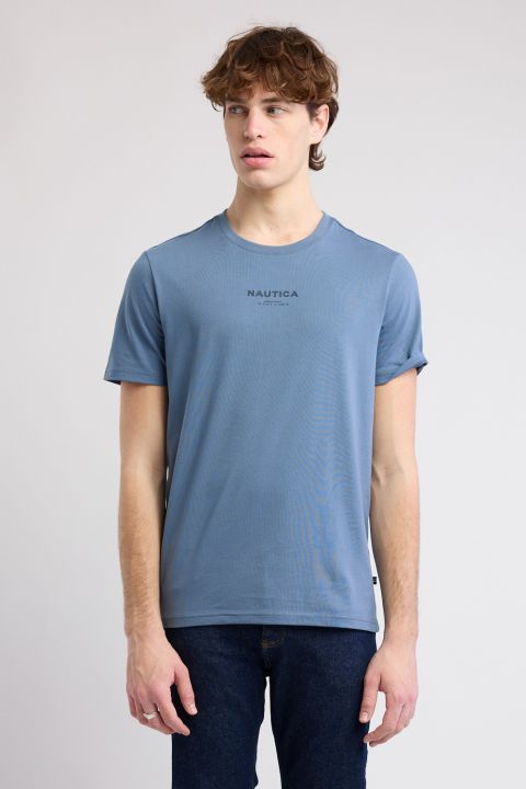 טי שירט קצרה עם הדפס Nautica לגברים