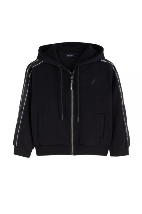 סווטשירט Nautica עם רוכסן וקפוצ’ון לילדים