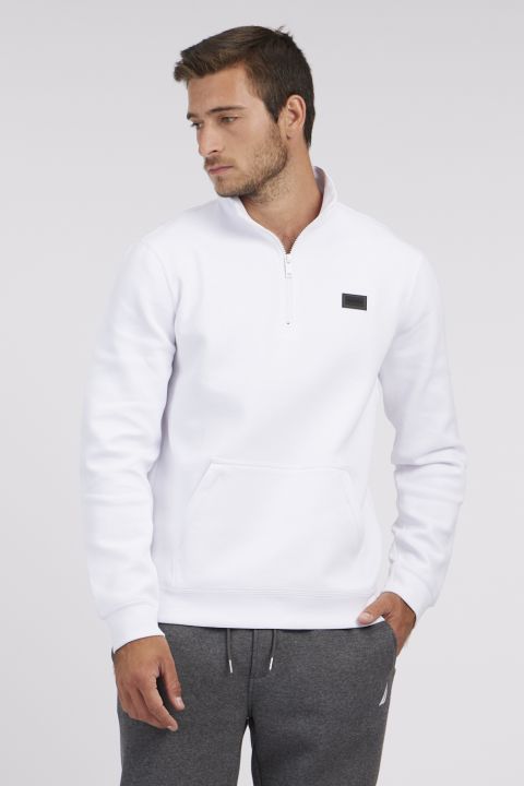 סווטשירט איכותי עם מיקרו לוגו ו-2 כיסי צד לגבר