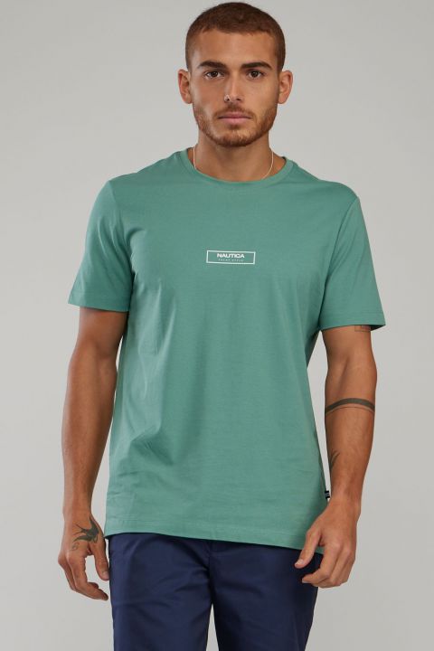 טי שירט עם שרוולים קצרים והדפס Nautica לגברים