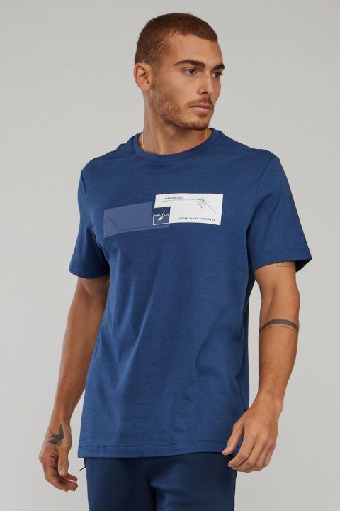 טי שירט עם שרוולים קצרים והדפס Nautica לגברים