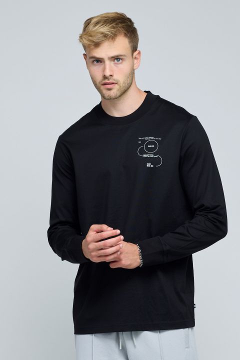 חולצת טי שירט ארוכה ואופנתית עם צווארון עבה במיוחד