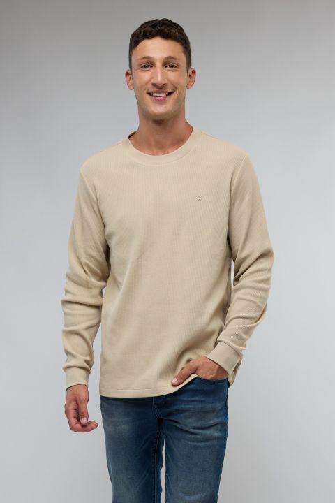 סווטשירט מבד ריב עם לוגו Nautica לגברים