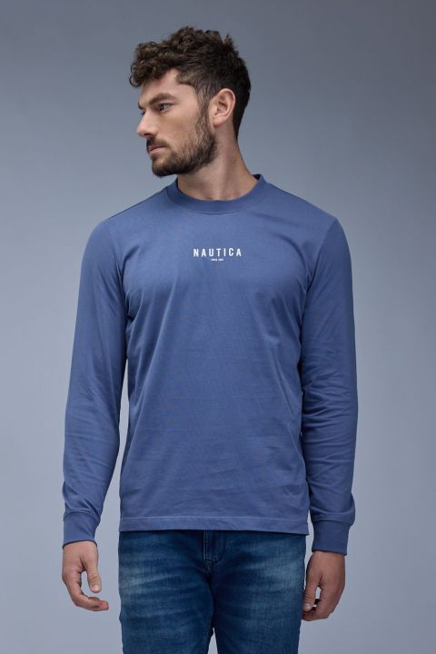 טי שירט ארוכה עם הדפס Nautica לגברים