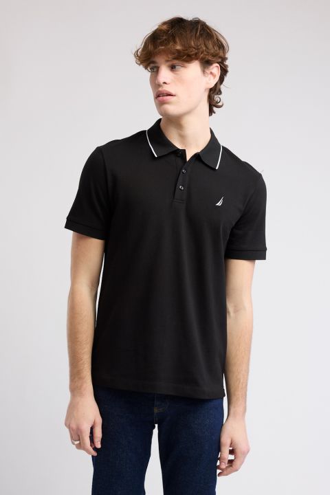 חולצת פולו Nautica קצרה עם לוגו רקום לגברים