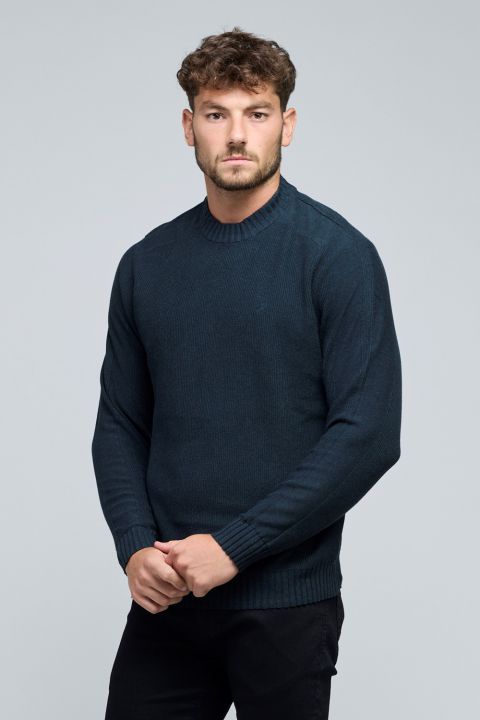 סוודר נאוטיקה לגברים עם צווארון עגול