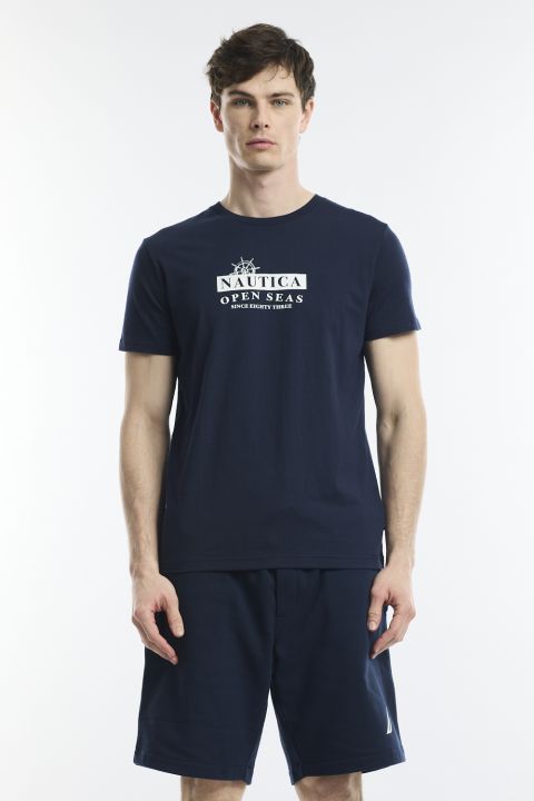 חולצה קצרה לגברים עם לוגו נאוטיקה