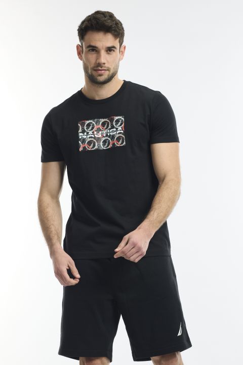 חולצה קצרה לגברים עם לוגו נאוטיקה