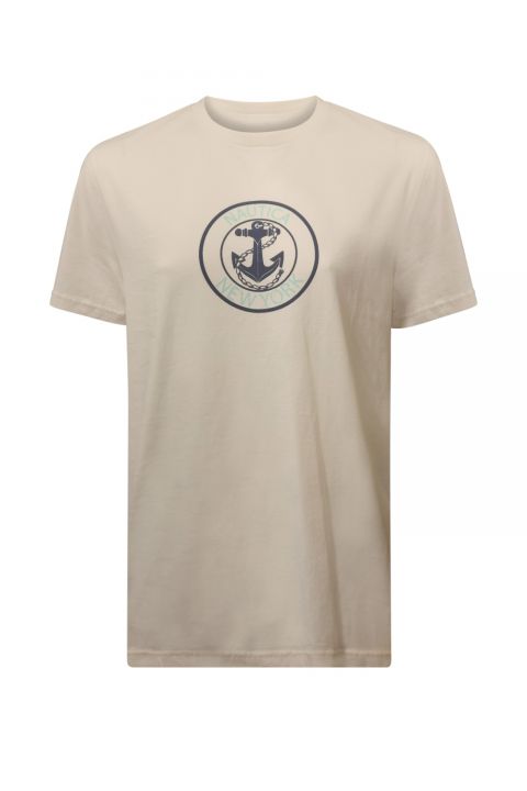 טי שירט עם הדפס Nautica ושרוולים קצרים לגברים