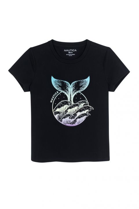 טי שירט עם הדפס סנפיר נאוטיקה