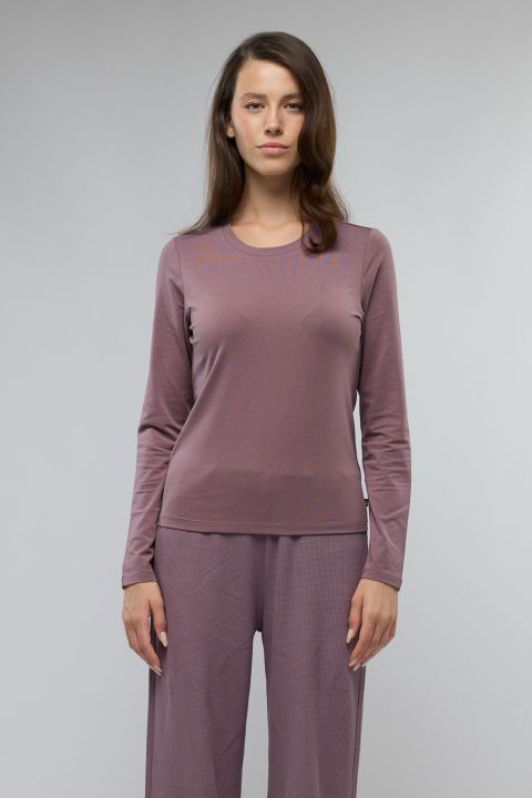 טי שירט בייסיק עם צווארון עגול לנשים