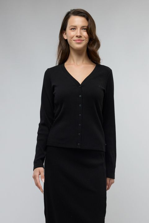 סריג קרדיגן Nautica בשילוב כפתורים לנשים