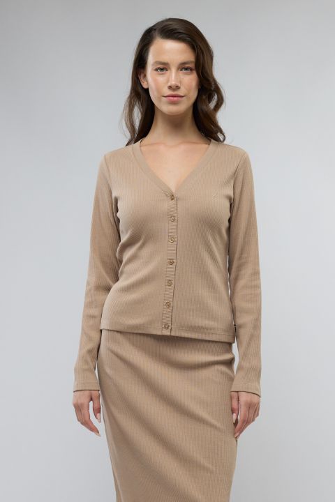 סריג קרדיגן Nautica בשילוב כפתורים לנשים