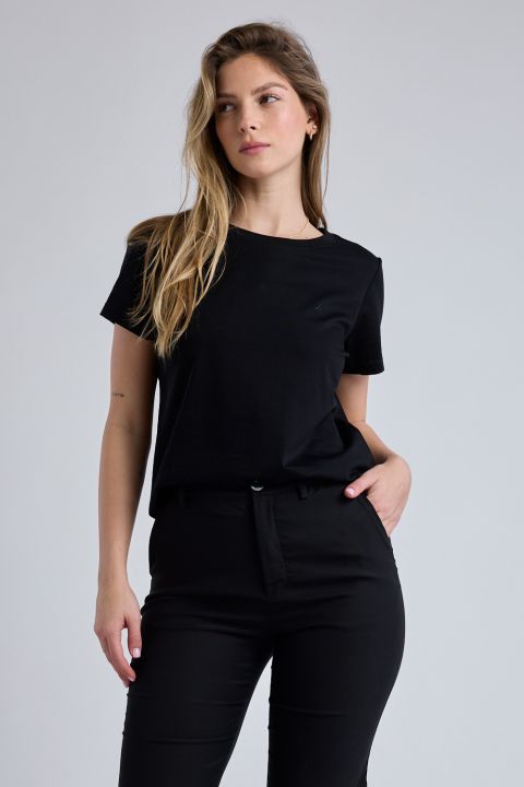 טי שירט קצרה עם לוגו Nautica לנשים