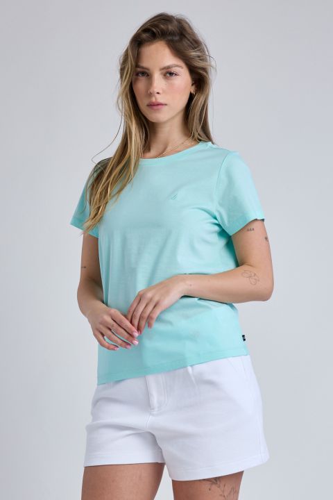 טי שירט קצרה עם לוגו Nautica לנשים