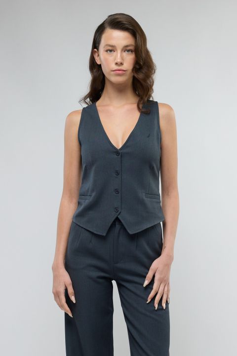 וסט Nautica עם כפתורים לנשים