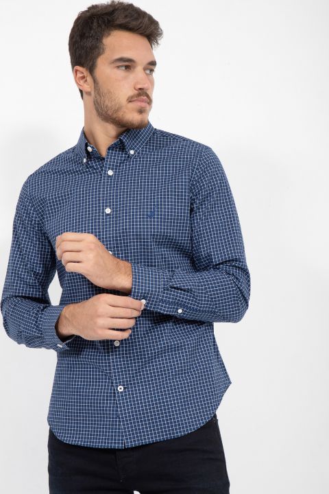 חולצת מכופתרת עם משבצות לגברים