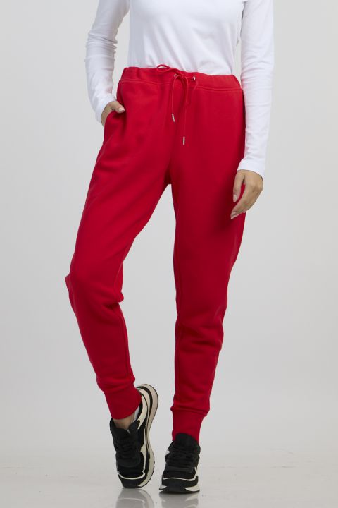 מכנסי טרנינג לאישה עם לוגו רקמה