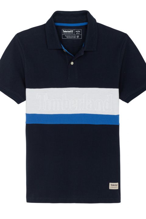 חולצת פולו SLIM FIT קולור בלוק עם לוגו רקום