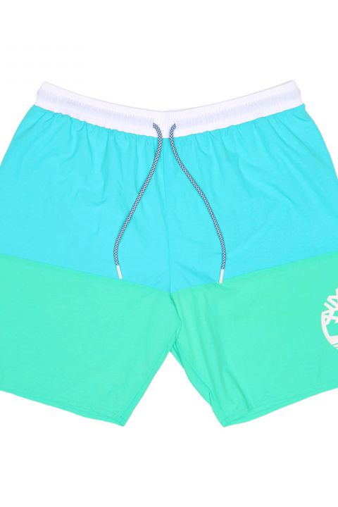 מכנסי בגד ים בהדפס לוגו צד ושרוך קשירה