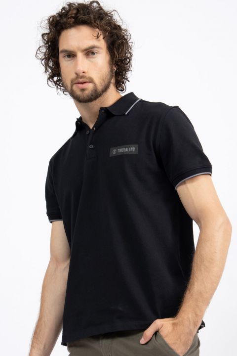 חולצת פולו עם הדפס לוגו בחזה